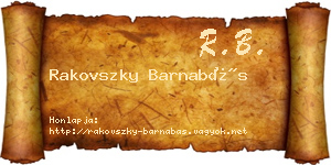 Rakovszky Barnabás névjegykártya